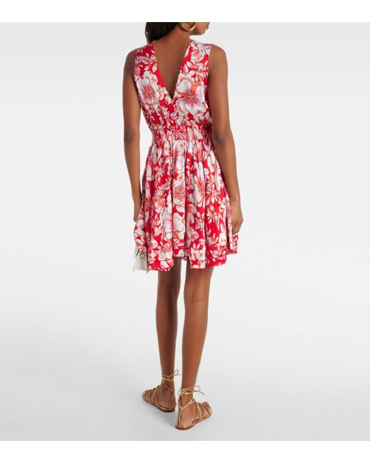 Poupette Red Bessie Floral Minidress