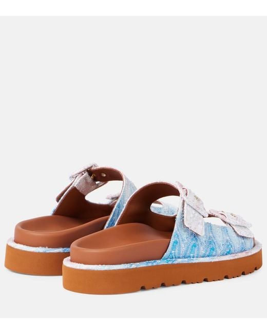 Missoni Brown Clea Wave Lame Sandals