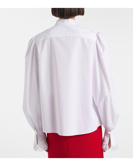 Valentino White Embroidered Cotton Poplin Blouse