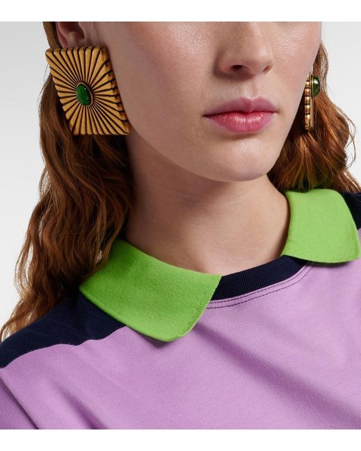 Versace Metallic Circe Embellished Earrings