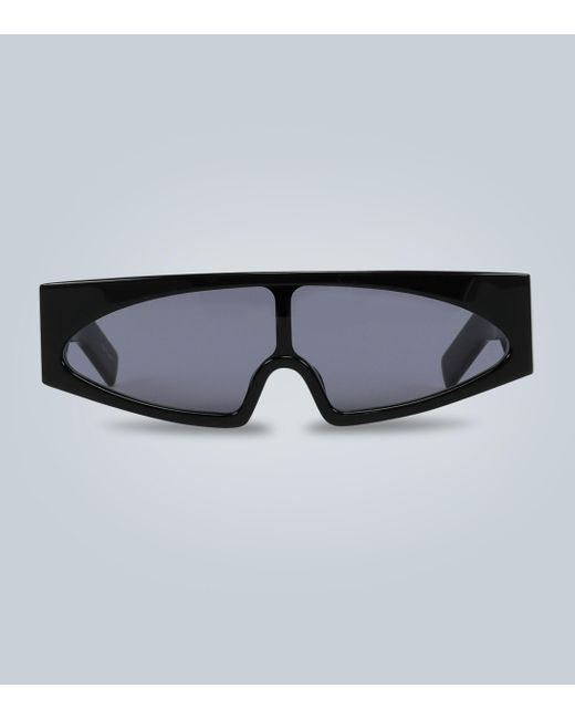 Rick Owens Black Tecuatl Futuristic Sunglasses for men
