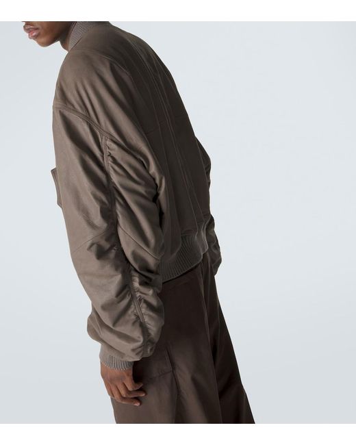 Rick Owens Brown Secchia Flight Leather Bomber Jacket for men