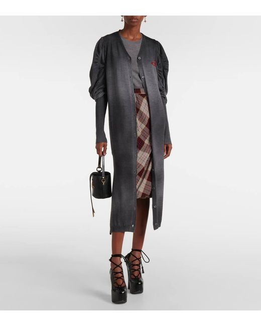 Vestido Fruncido Orb De Lana Vivienne Westwood de color Gray