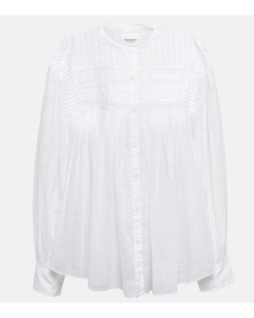Isabel Marant White Plalia Organic Cotton Voile Blouse