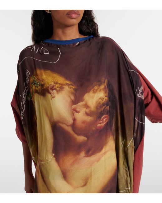 Vivienne Westwood Brown Kiss Printed T-shirt Dress