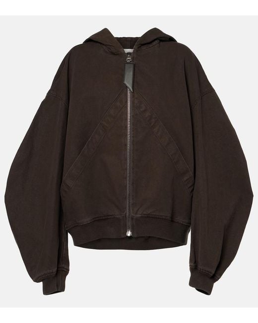 The Attico Black Cotton Gabardine Bomber Jacket