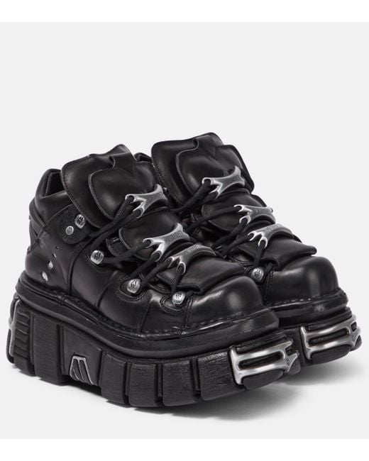 Vetements Black X New Rock Leather Platform Sneakers