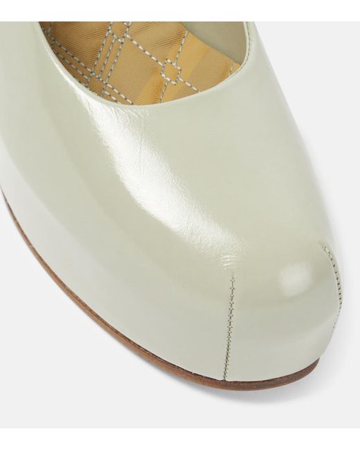 Burberry Green 130 Leather Platform Pumps