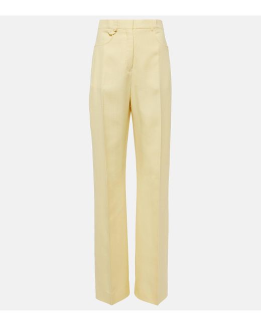 Jacquemus Yellow Le Pantalon Sauge High-rise Straight Pants