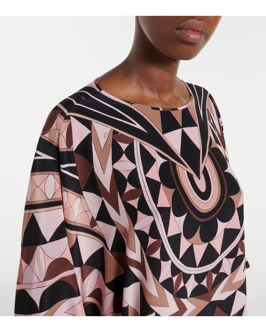 Emilio Pucci Pink Manuba Silk Crepe De Chine Kaftan