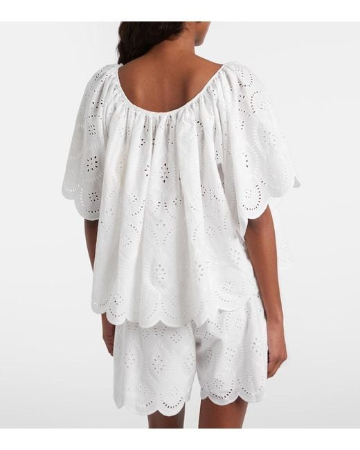 Faithfull The Brand White Fondaco Broderie Anglaise Top