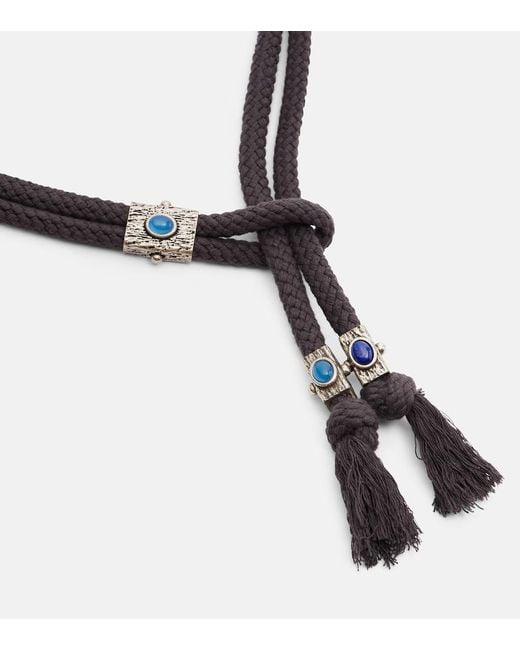 Isabel Marant Black Aleea Embellished Cotton Belt