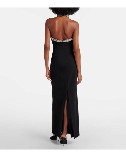 Vestido De Fiesta De Crepe Adornado Jonathan Simkhai de color Black