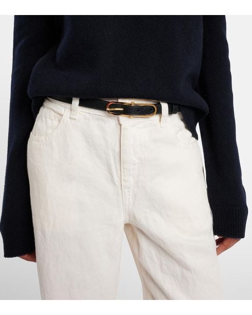 The Row Black Hermine Leather Belt