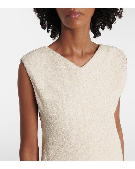 Khaite White Mellie Boucle Maxi Dress