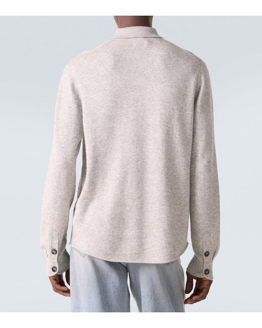 Allude Gray Cotton And Cashmere Overshirt for men