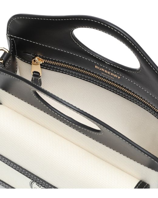 mini logo graphic canvas and leather pocket bag