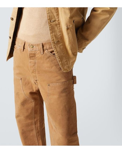 RRL Natural Hamilton Cotton Canvas Straight Pants for men