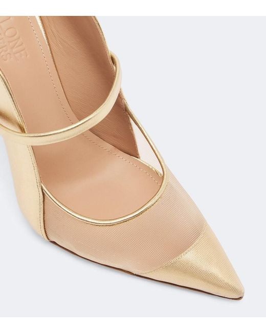 Malone Souliers Brown Maureen Leather And Mesh Mules