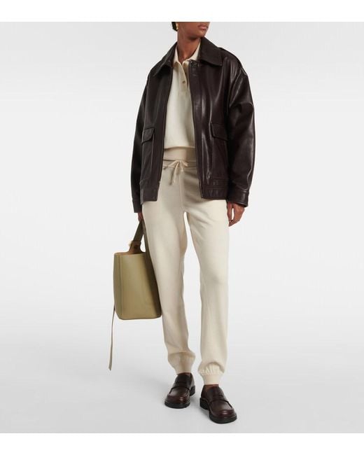 Loro Piana White Cocooning Cashmere Polo Sweater