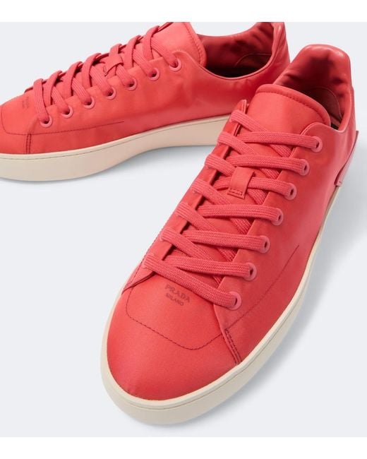 Prada Red Court Re-Nylon Sneakers for men