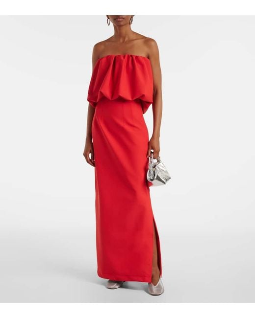 Adriana Degreas Red Coquille De Mer Maxi Skirt