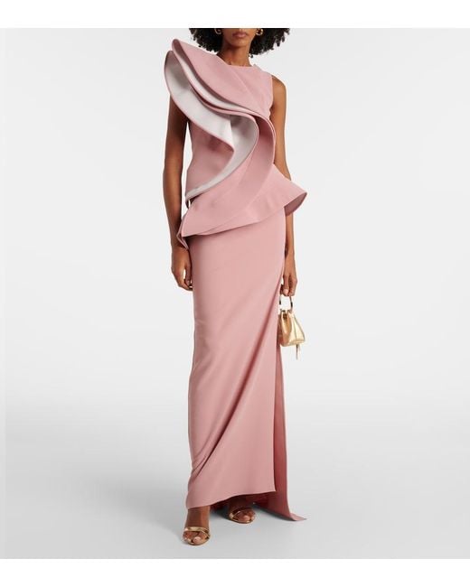 Maticevski Pink Fateful Ruffled Gown