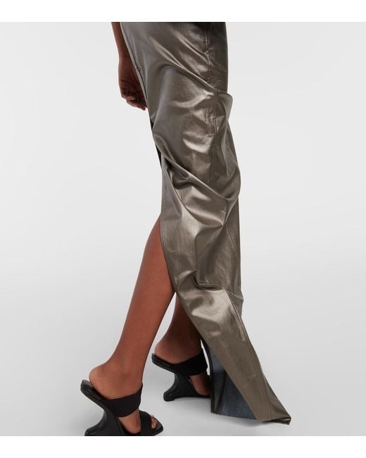 Rick Owens Gray Lido Corset Coated Denim Gown