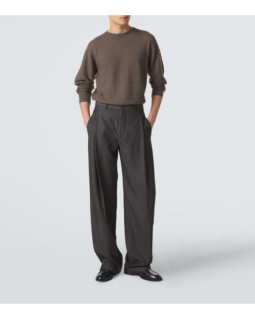 Giorgio Armani Brown Virgin Wool Sweater for men