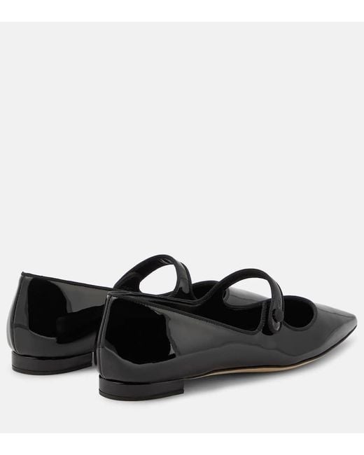 Manolo Blahnik Black Campari Patent Leather Mary Jane Flats