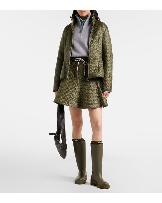 Moncler Green Geranium Quilted Down Jacket