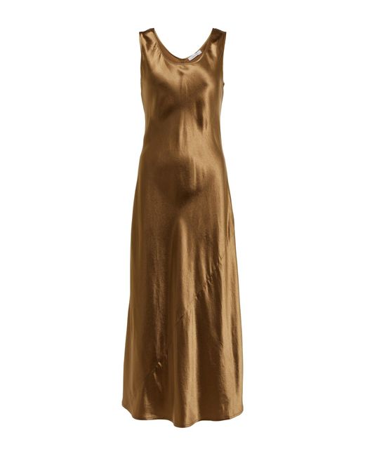 Max Mara Leisure Ares Satin Midi Dress In Natural Lyst