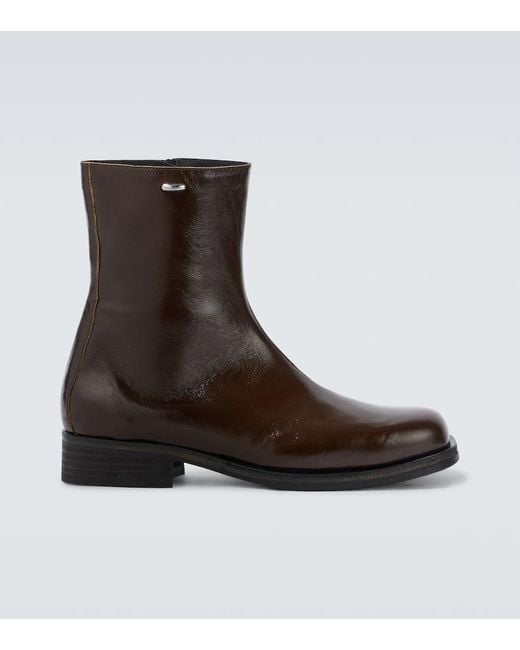 Our Legacy Brown Camion Leather Ankle Boots for men