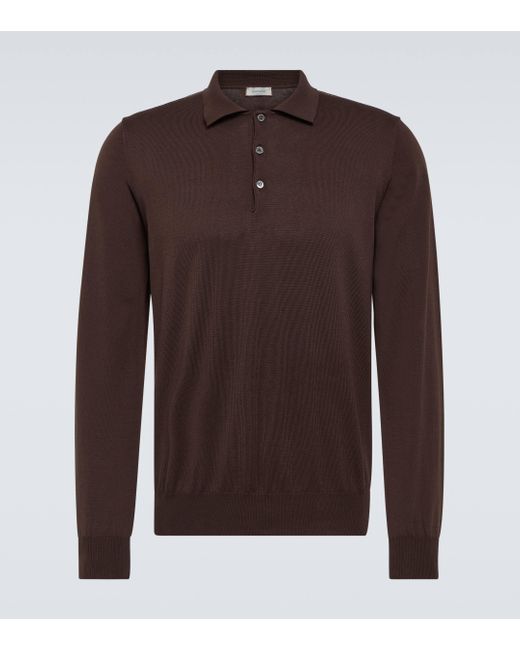 Canali Brown Cotton Pique Polo Shirt for men