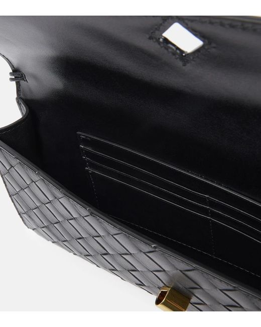 Bottega Veneta Black Andiamo Intrecciato Leather Clutch