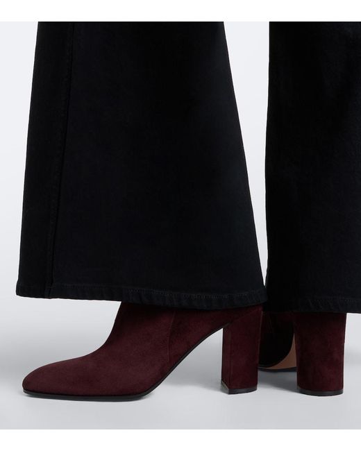 Gianvito Rossi Purple Suede Ankle Boots