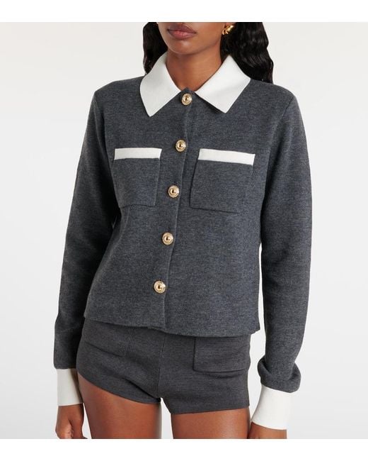 Self-Portrait Black Wool-Blend Cardigan
