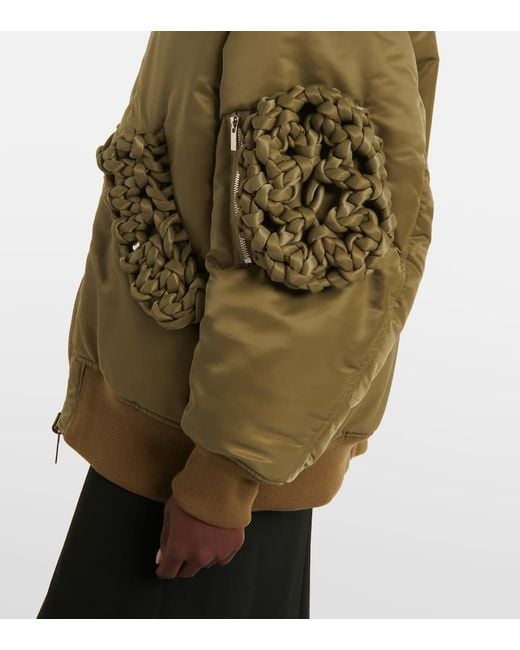 Noir Kei Ninomiya Green Knot-Detail Bomber Jacket