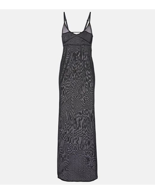 Vestido Lencero De Jersey Saint Laurent de color Black