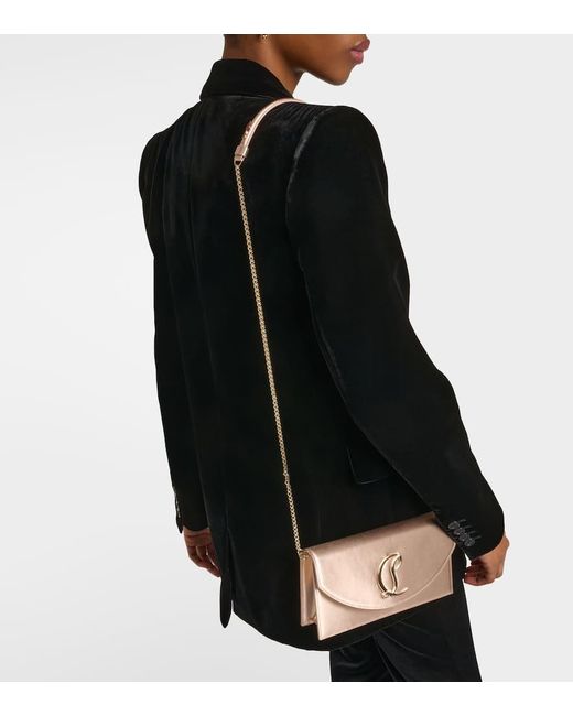 Christian Louboutin Natural Clutch Loubi54 Small Aus Seide