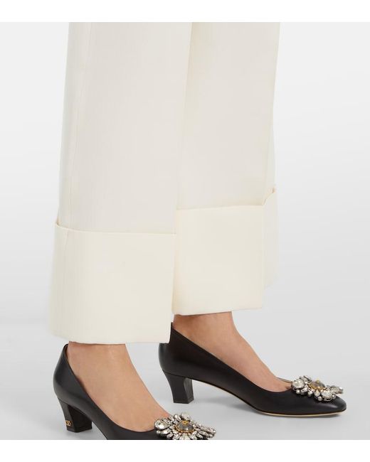 Valentino White Crepe Couture Wide-Leg Pants