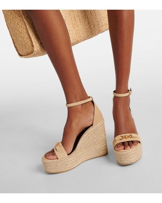 Versace Natural Wedge Sandals