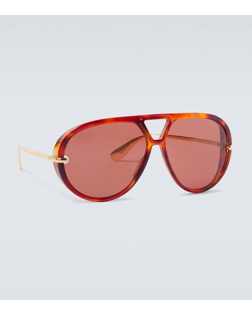 Occhiali Da Sole Aviator Drop di Bottega Veneta in Brown da Uomo