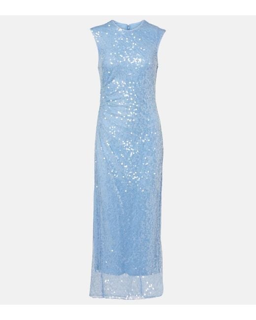 Veronica Beard Blue Kimberly Sequined Midi Dress