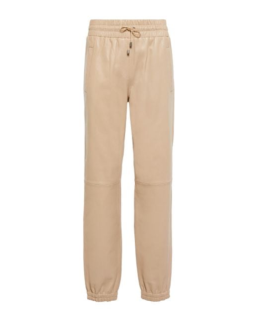 Stand Studio Justice Leather Pants in Beige (Natural) - Lyst