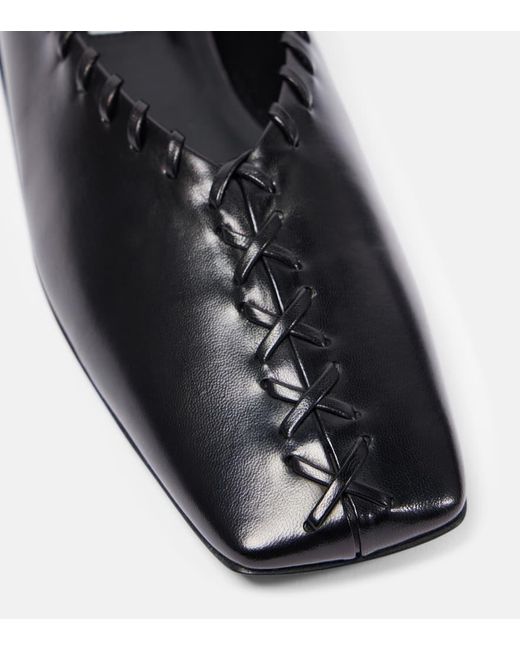 Jil Sander Black Leather Ballet Flats