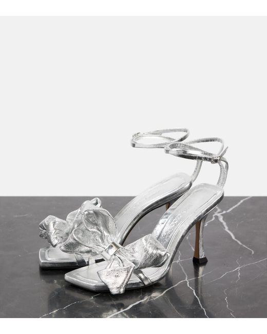 Jimmy Choo White Staz 90 Metallic Leather Sandals
