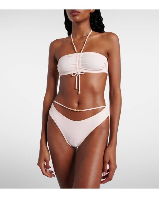Top Bikini Melia Con Scollo All'Americana di Eres in Natural