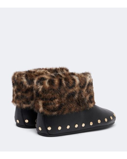 Ganni Brown Jenny Studded Ankle Boots