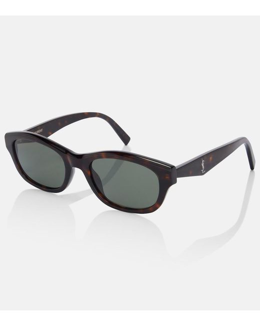 Saint Laurent Brown Monogram Rectangular Sunglasses